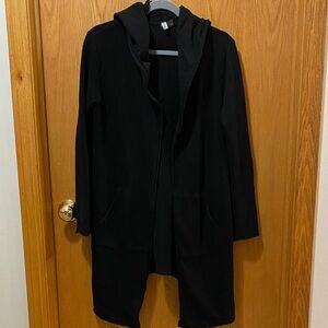 Black Hooded Women's Cardigan